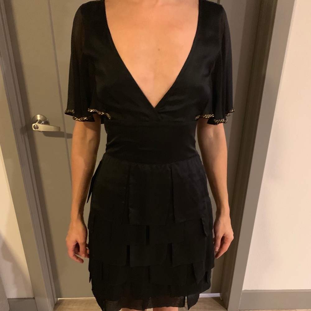 Bebe Sexy Deep V Neck Dress XS